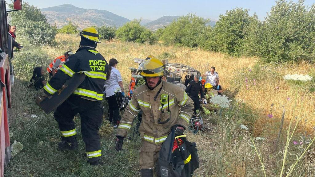 צילום: כבאות והצלה צפון זירת התאונה סמוך לשאר ישוב