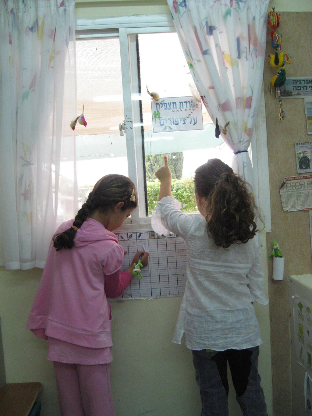 ספירת ציפורים (צילום: אורית אלמוג) ספירת ציפורים