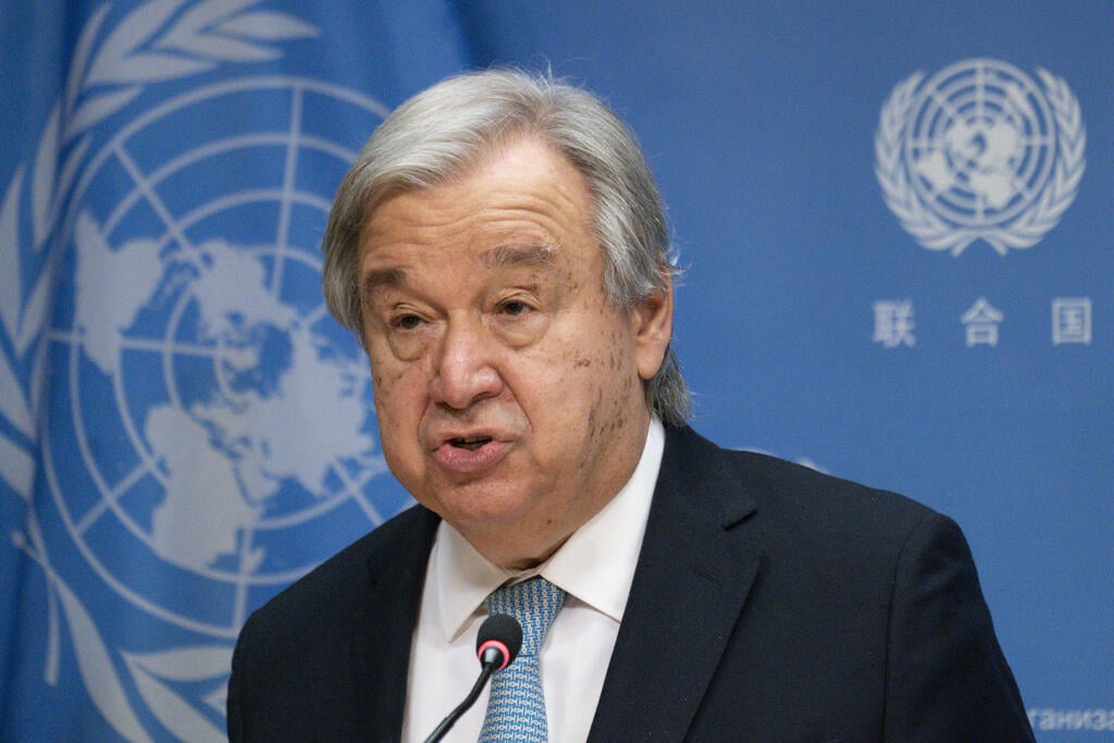 UN Secretary-General António Guterres (Photo: AP) מזכ"ל האו"ם אנטוניו גוטרש משבר מזון