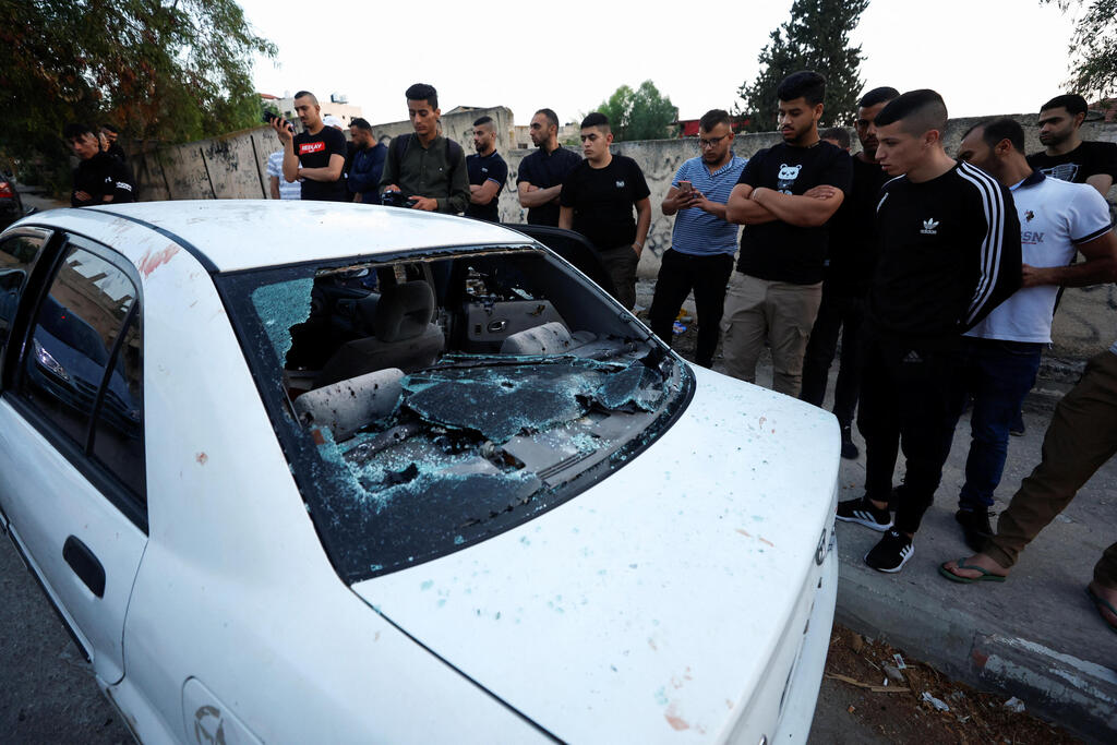 The vehicle (Photo: Reuters) הרכב שבו נסעו המחבלים
