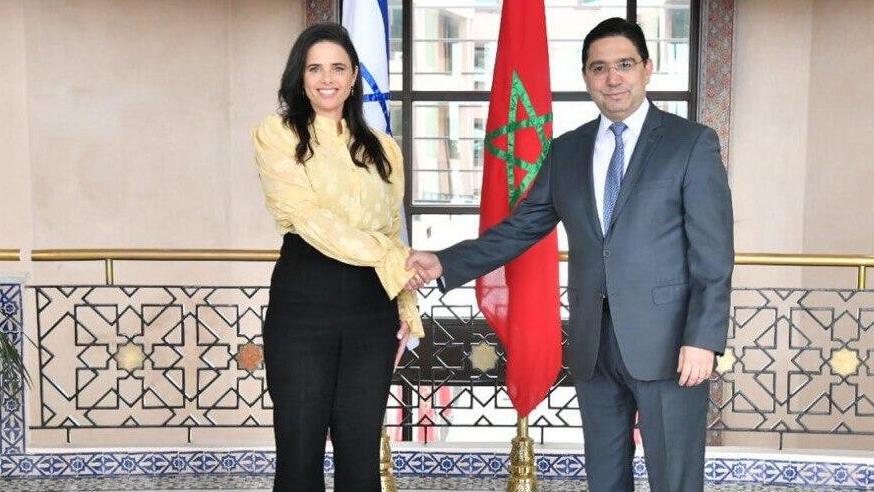 Ayelet Shaked with Moroccan Foreign Minister Nasser Bourita איילת שקד ועבד אל-ואפי לפתית