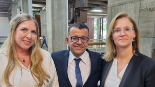 מימין לשמאל:  שרון הר ציון, ניסים מרום ומיכל מזור