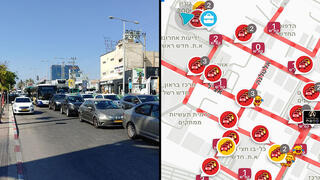 פקקי הענק בראשון לציון בשל עבודות הרכבת הקלה