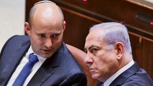 בנימין נתניהו ונפתלי בנט במליאת הכנסת