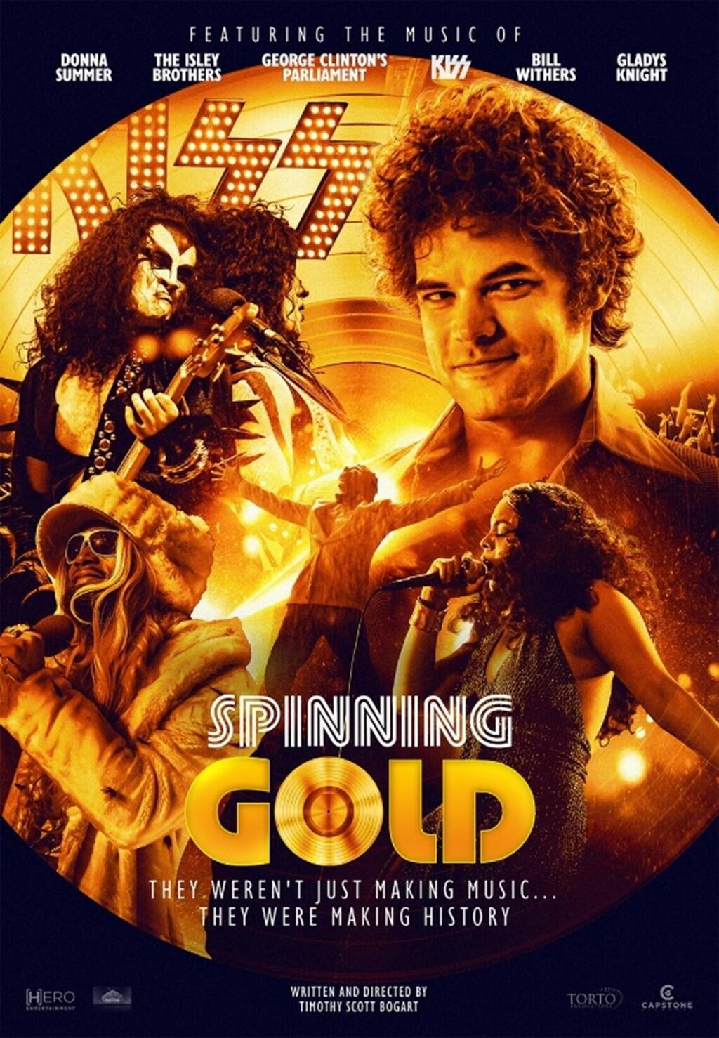 טיילה פרקס בתפקיד דונה סאמר. כרזת הסרט Spinning Gold (צילום: יח"צ) טיילה פרקס מתוך "Spinning Gold"