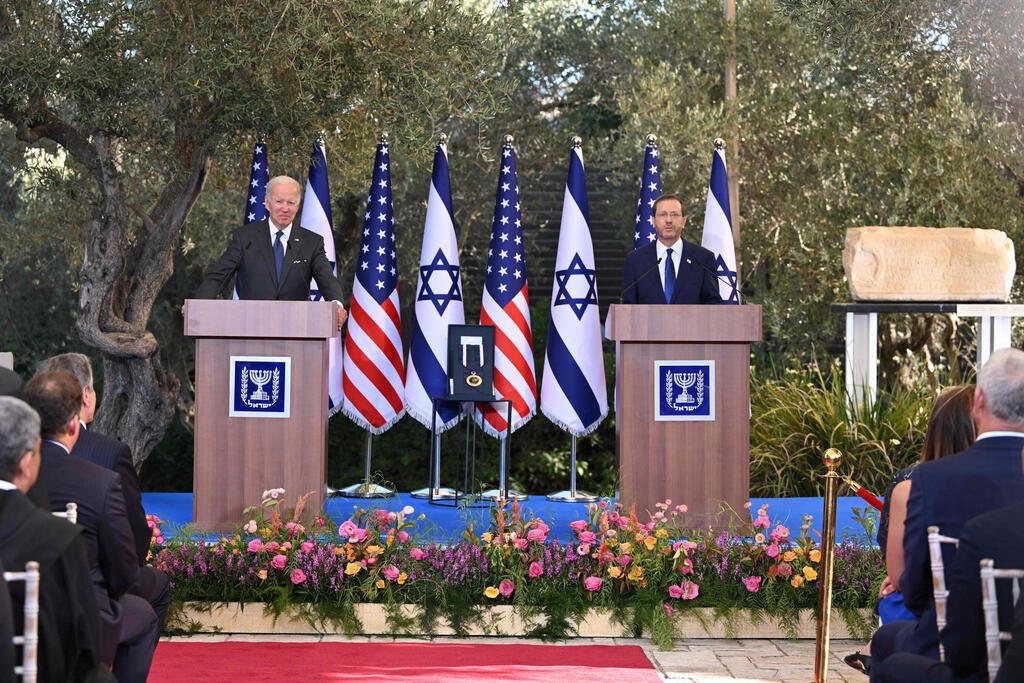 נשיא המדינה יצחק הרצוג נפגש עם נשיא ארה"ב ג'ו ביידן ב בית הנשיא ירושלים