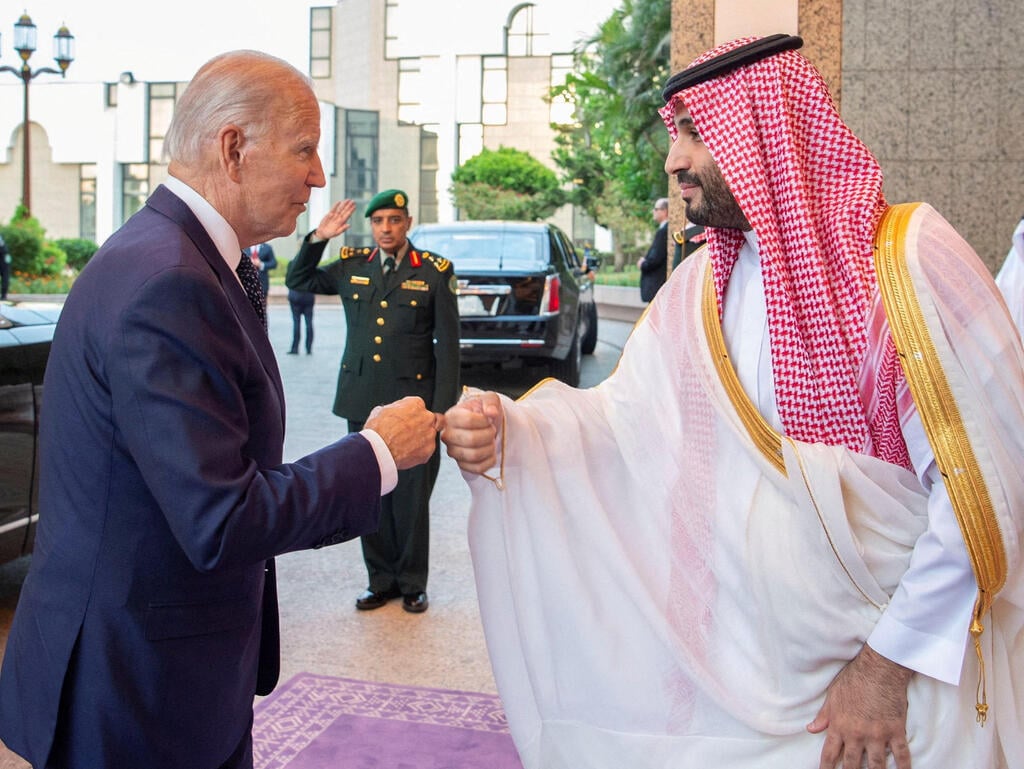 Biden and MBS meeting in Riyadh (Photo: Reuters) נשיא ארה"ב ג'ו ביידן בסעודיה