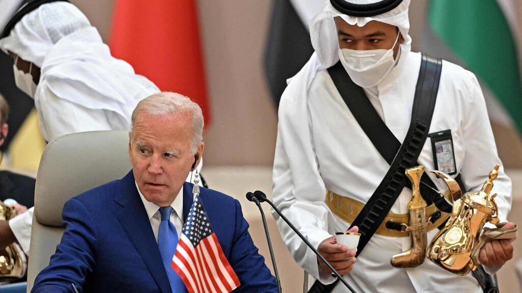 Biden meets Arab leaders during summit in Saudi Arabia last week (Photo: AFP) ג'ו ביידן בפגישה עם מנהיגי המדינות הערביות