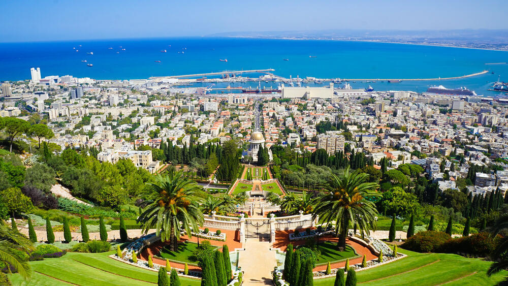 The Baha'i Temple and gardens in Haifa 