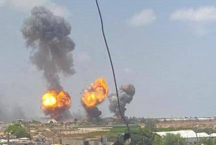 תקיפה צה"ל באזור רפיח חאן יונס רצועת עזה