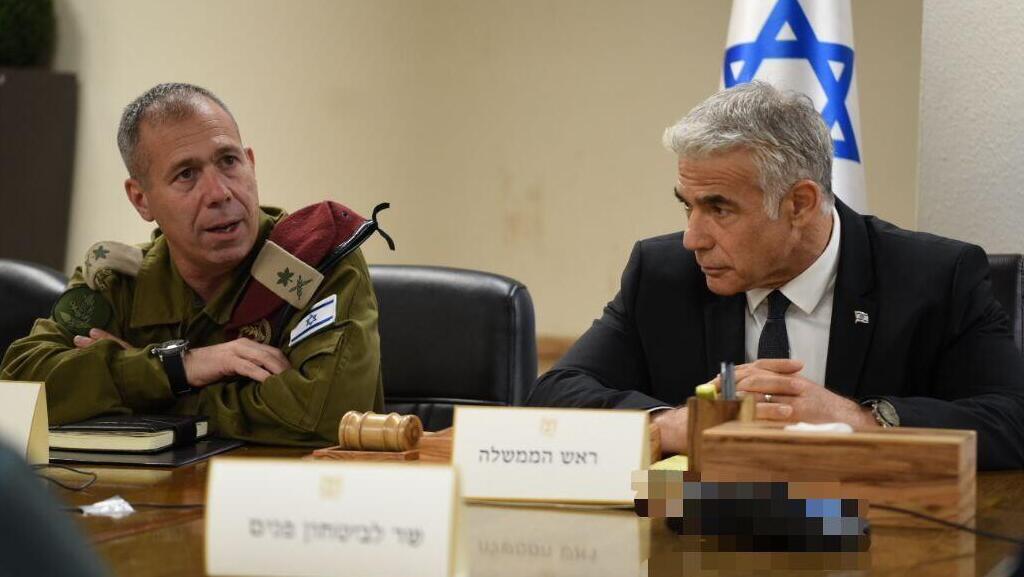 ראש הממשלה יאיר לפיד בהערכת מצב, בקריה בתל-אביב