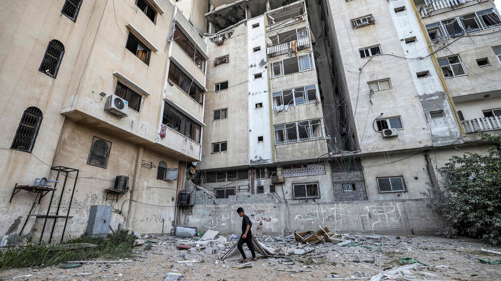 בניין הרוס בעזה בעקבות תקיפות צה"ל (צילום: AFP) הרס בעזה