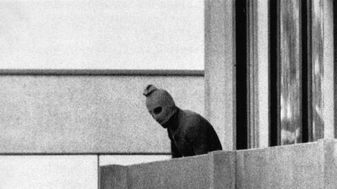A Palestinian terrorists during the attack on Israeli athletes at the 1972 Munich Olympics 