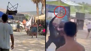 פיזור המסיבה על ידי השוטרים והירי באוויר