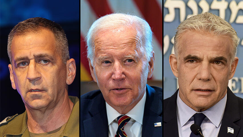 לפיד, ביידן וכוכבי (צילום: AP, יריב כץ, EPA) לפיד, ביידן וכוכבי