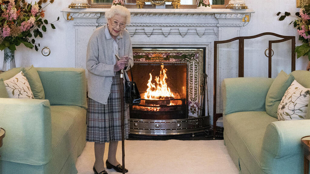Queen Elizabeth II waits in the Drawing Room before receiving Liz Truss for an audience at Balmoral, in Scotland, Tuesday