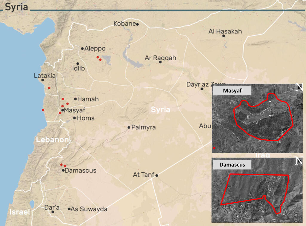 מפת המתקנים של סרס בסוריה