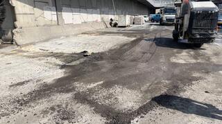 בולען כביש נתיבי איילון תל אביב ליד מחלף השלום עזריאלי