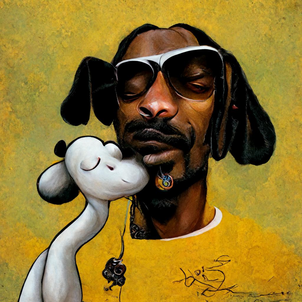 Snoop Dogg sniffing Snoopys bottoms