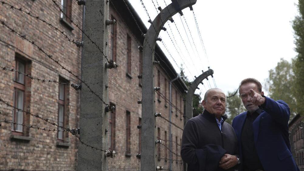 Schwarzenegger visits Auschwitz in message against hatred 