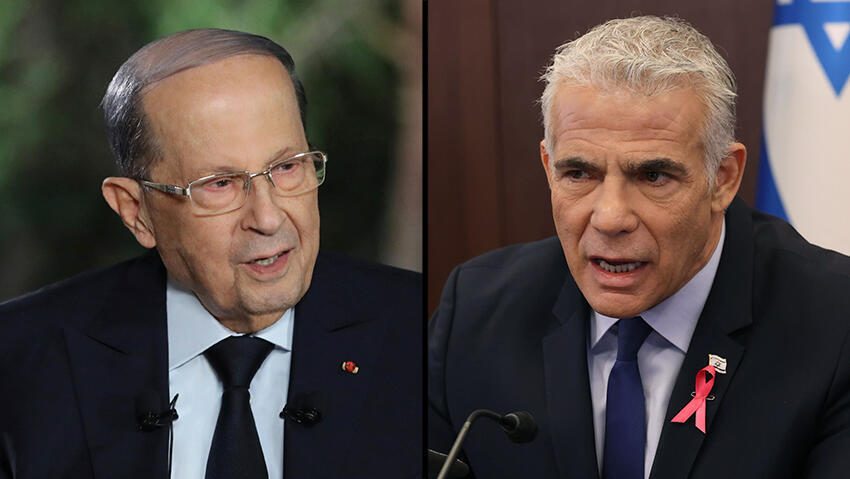 ראש הממשלה יאיר לפיד, נשיא לבנון מישל עאון