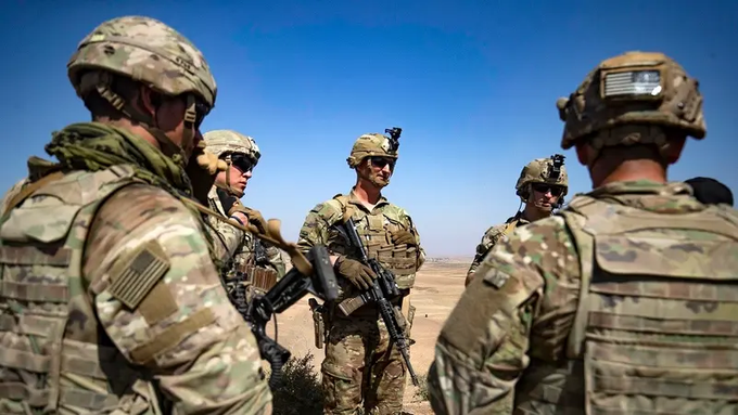 U.S. troops during operation in northeastern Syria 