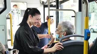 מרב מיכאלי בחניכת קו המטרונית החדש בנסיעתו הראשונה בשבת