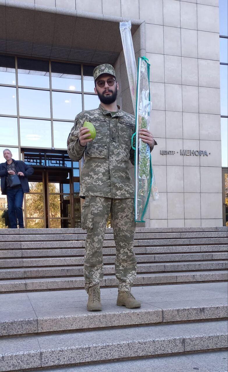 The Four Species for sukkot arrived for Jewish soldiers fighting in Ukraine (Photo: Fjc.org.ua) ערכות ארבעת המינים הגיעו גם לחיילים יהודים שנלחמים בצבא אוקראינה מול רוסיה