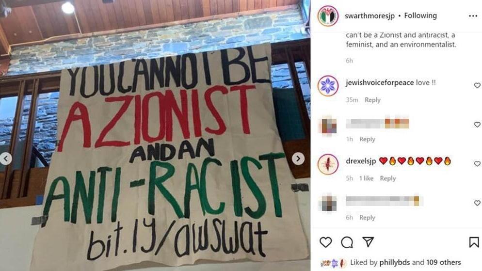 Justice for Palestine sign in college campus 