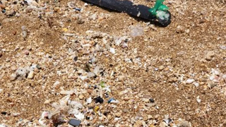 Plastic waste at the beach 