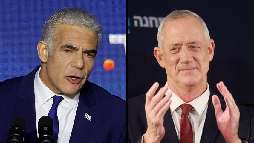 גנץ ולפיד. חילופי האשמות מאז ליל הבחירות (צילום: מוטי קמחי, רויטרס) בני גנץ, יאיר לפיד
