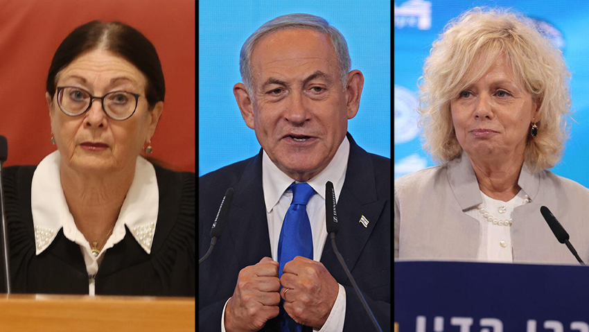 בהרב-מיארה, נתניהו וחיות. לקראת התנגשות בסוגיית הנבצרות? (צילום: AFP, אלכס קולומויסקי, מוטי קמחי) בנימין נתניהו, אסתר חיות, וגלי בהרב מיארה