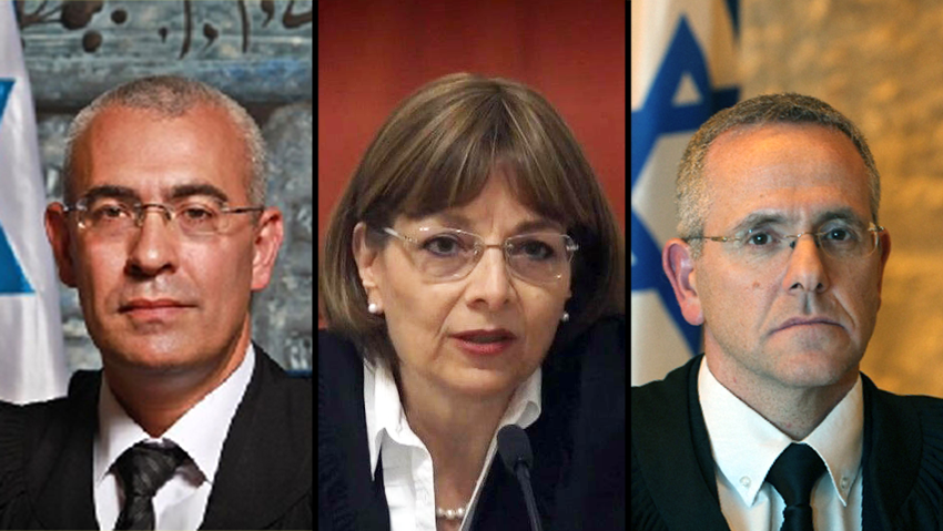 "ניצל את חוסר האונים של הילדות". מימין: מינץ, וילנר וגרוסקופף (צילום: אתר בתי המשפט) "ניצל את חוסר האונים של הילדות". מימין: מינץ, וילנר וגרוסקופף