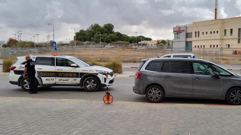 צילום: רועי עידן תאונת דרכים בין רכב להולך רגל בבאר שבע
