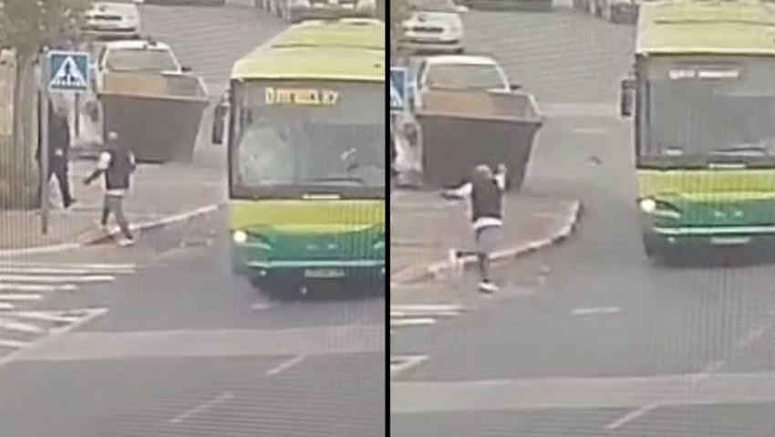 יידה אבנים כדי לפרוק עצבים ופצע את אחד הנהגים. התיעוד מבית חנינא תיעוד: תושב בית חנינא מיידה אבנים על שמשת אוטובוס נוסע