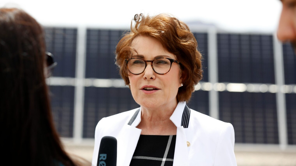Sen. Jacky Rosen is interviewed in Dry Lake Valley, Nev., June 28, 2021 (Photo: Gabe Ginsberg/Getty Images for MGM Resorts International) Sen. Jacky Rosen is interviewed in Dry Lake Valley, Nev., June 28, 2021