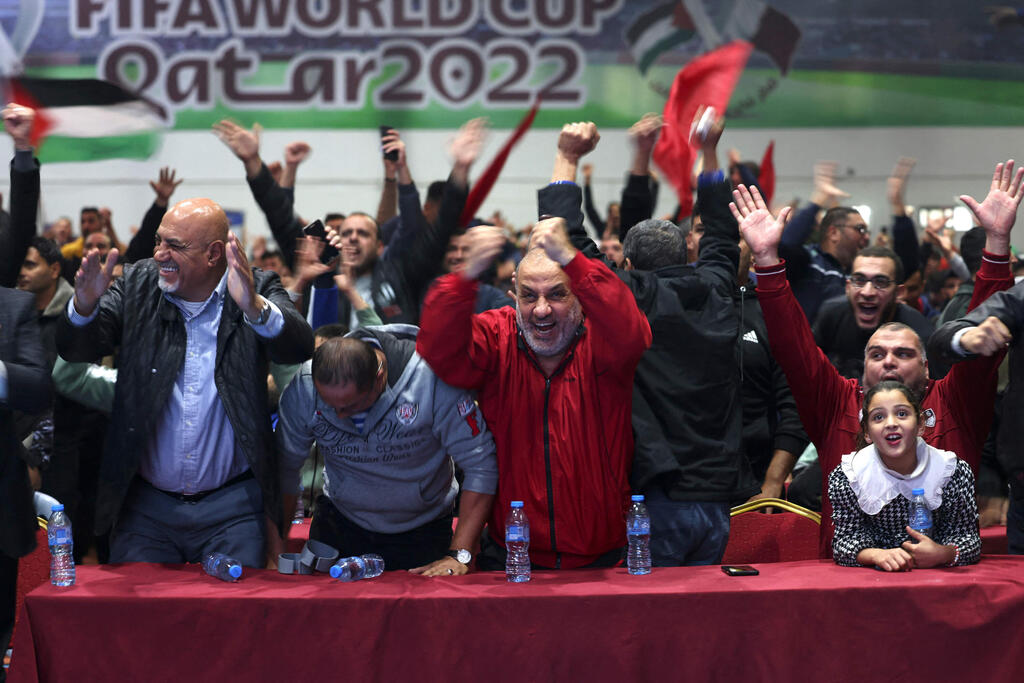 ניצחון מרוקו ב מונדיאל עלייה ל חצי גמר חגיגות ב עזה פלסטינים