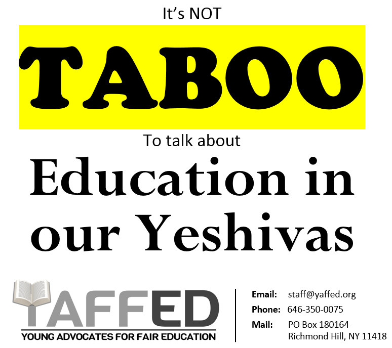 "לדבר על החינוך בישיבות שלנו זה לא טאבו". מודעה בעד לימודי ליבה