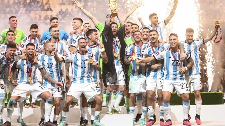 Argentina celebrating World Cup victory 