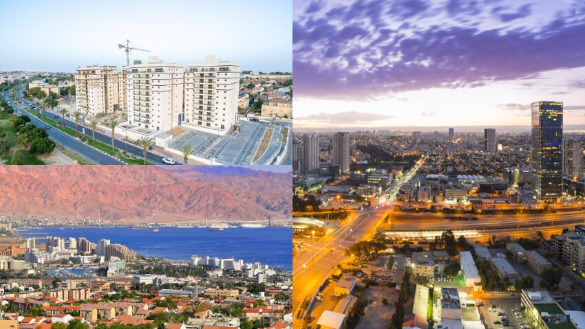 תל אביב, דימונה ואילת. האם השר ידאג לכלל הציבור או רק לסקטור שלו? (צילום: מגדלי רג'ואן, shutterstock) תל אביב, דימונה ואילת