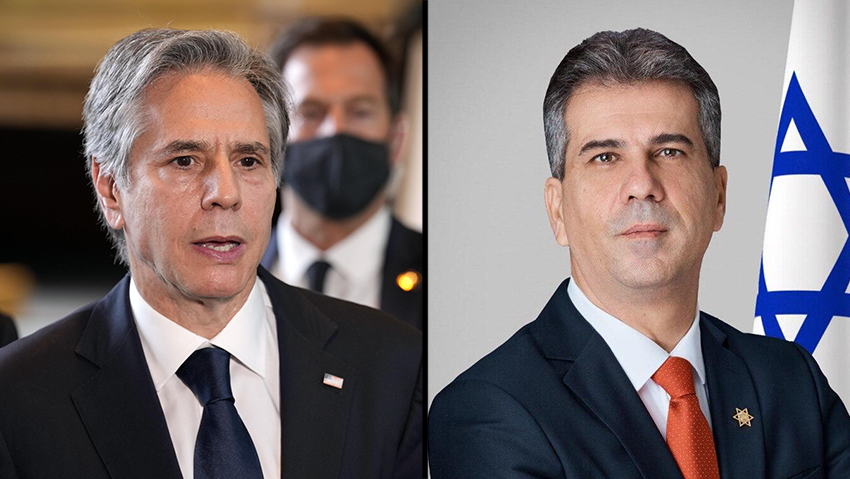 שר החוץ אמר למזכיר המדינה שהמהפכה נחוצה לחיזוק הדמוקרטיה. כהן ובלינקן ( צילום: AP ) אלי כהן