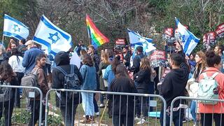 סטודנטים מפגינים באוניברסיטת חיפה נגד הרפורמה המשפטית