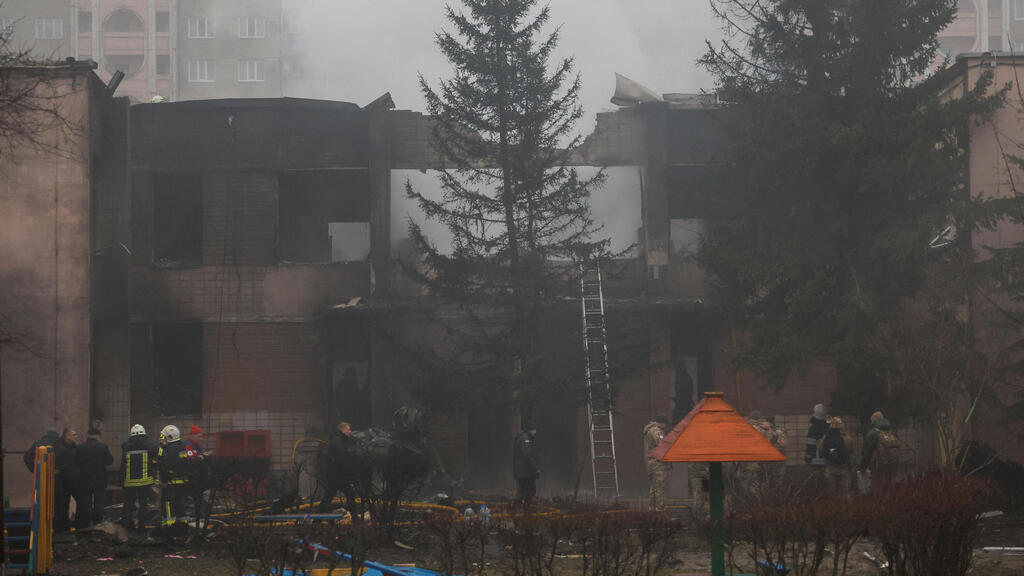 התרסקות מסוק אוקראינה העיר ברובארי בפרברי קייב