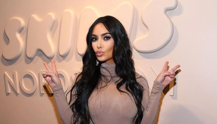Kim Kardashian celebrating her new Skims brand