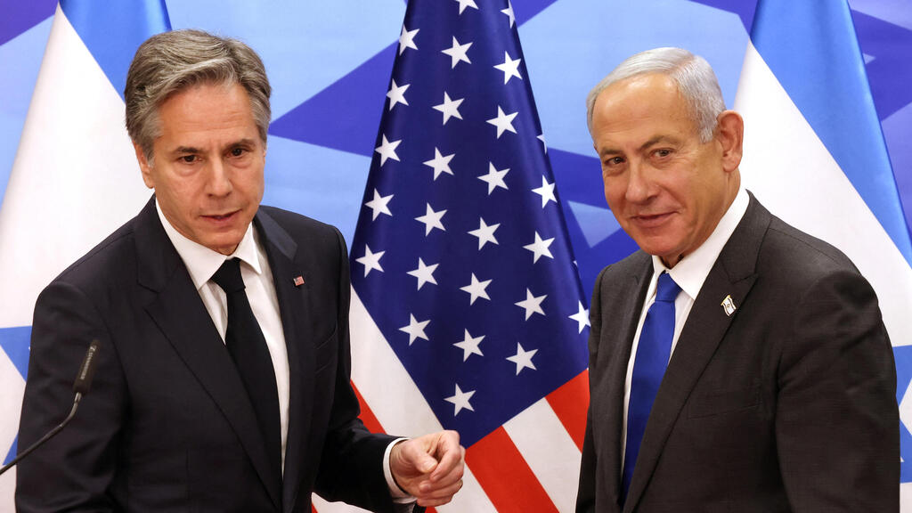 שוחחו גם על האתגרים באזור. נתניהו ובלינקן (צילום: רויטרס) הצהרת בנימין נתניהו ומזכיר המדינה של ארה"ב אנתוני בלינקן בלשכת ראש הממשלה בירושלים
