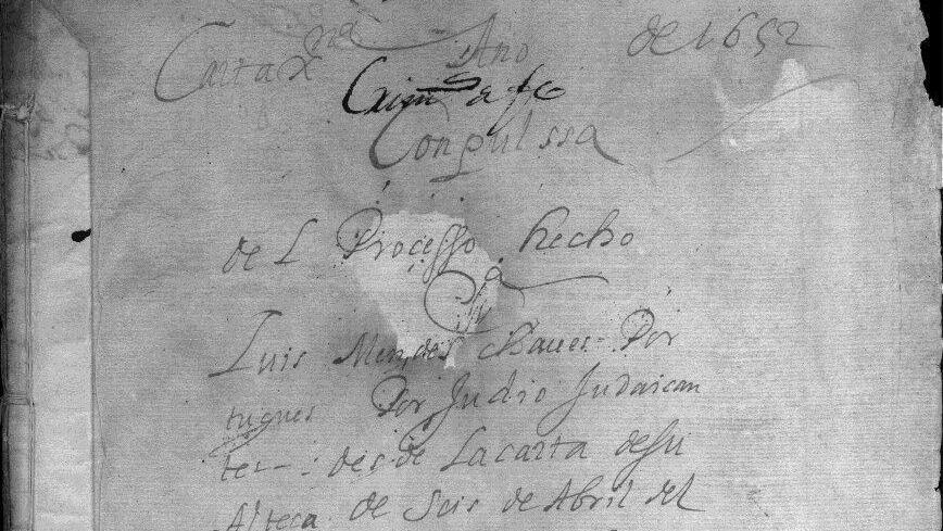 עמוד השער של דוח החקירה של לואיס צ'אווס בשנת 1650