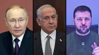 ולדימיר זלנסקי נואם בועידת מינכן, נתניהו, פוטין