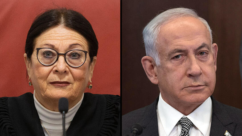 Supreme Court Chief Justice Esther Hayut and Prime Minister Benjamin Netanyahu 