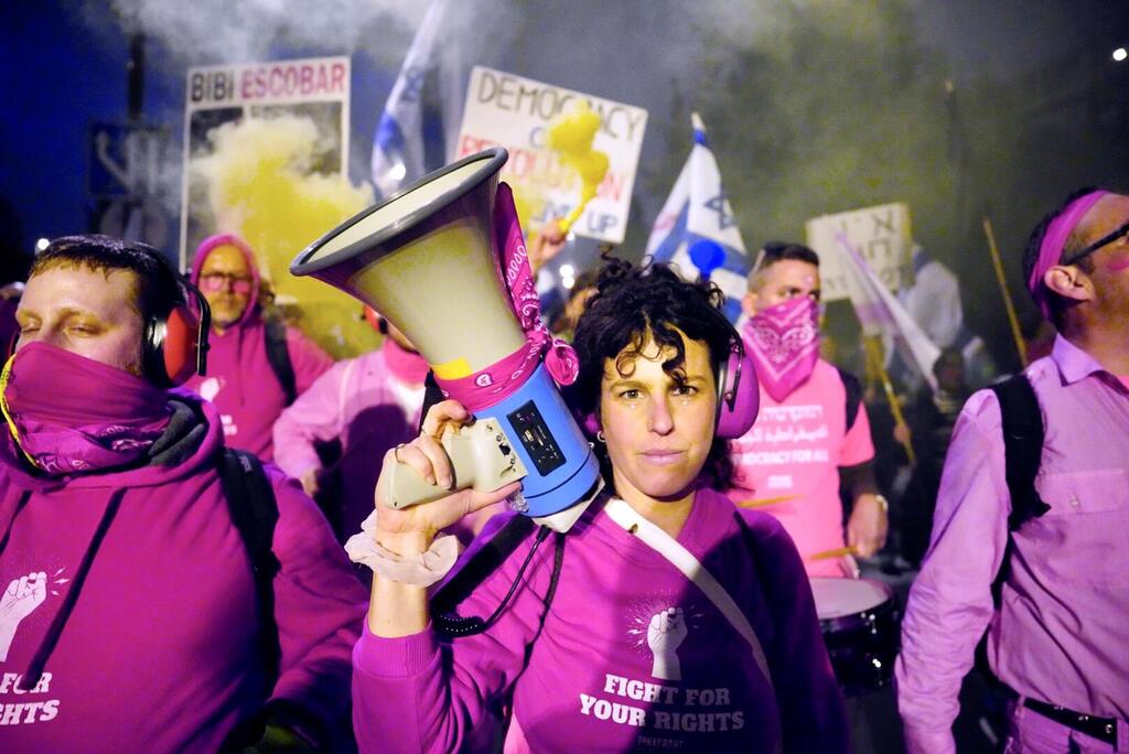 ברביעי: שיבושים בכל הארץ. מפגינים נגד המהפכה המשפטית, השבוע (צילום: שלו שלום ) צעדת מחאה נגד הרפורמה המשפטית בירושלים