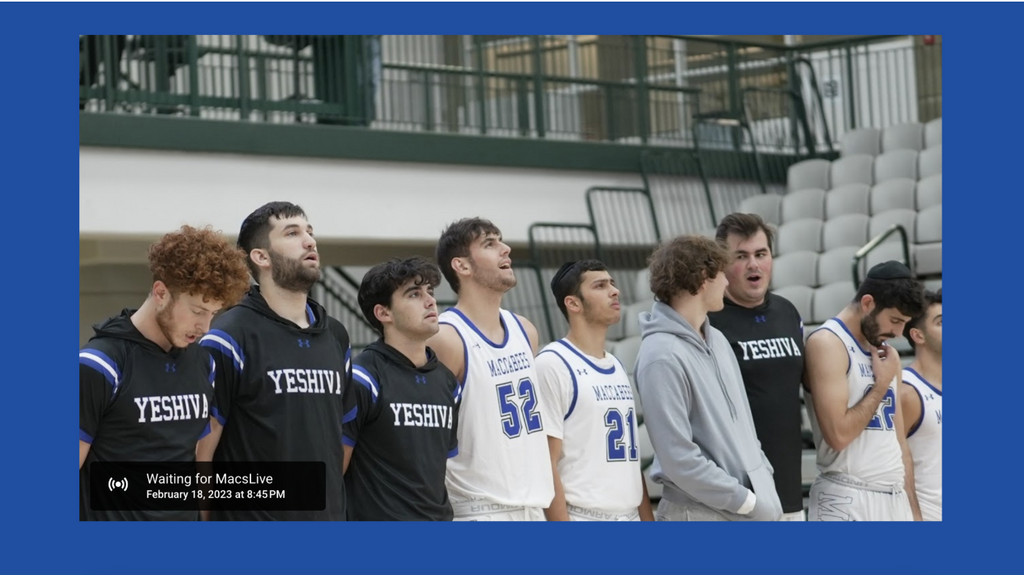 The website that streams Yeshiva University Maccabees' games showed that the matchup against Farmingdale State College never began on Feb. 18, 2023 